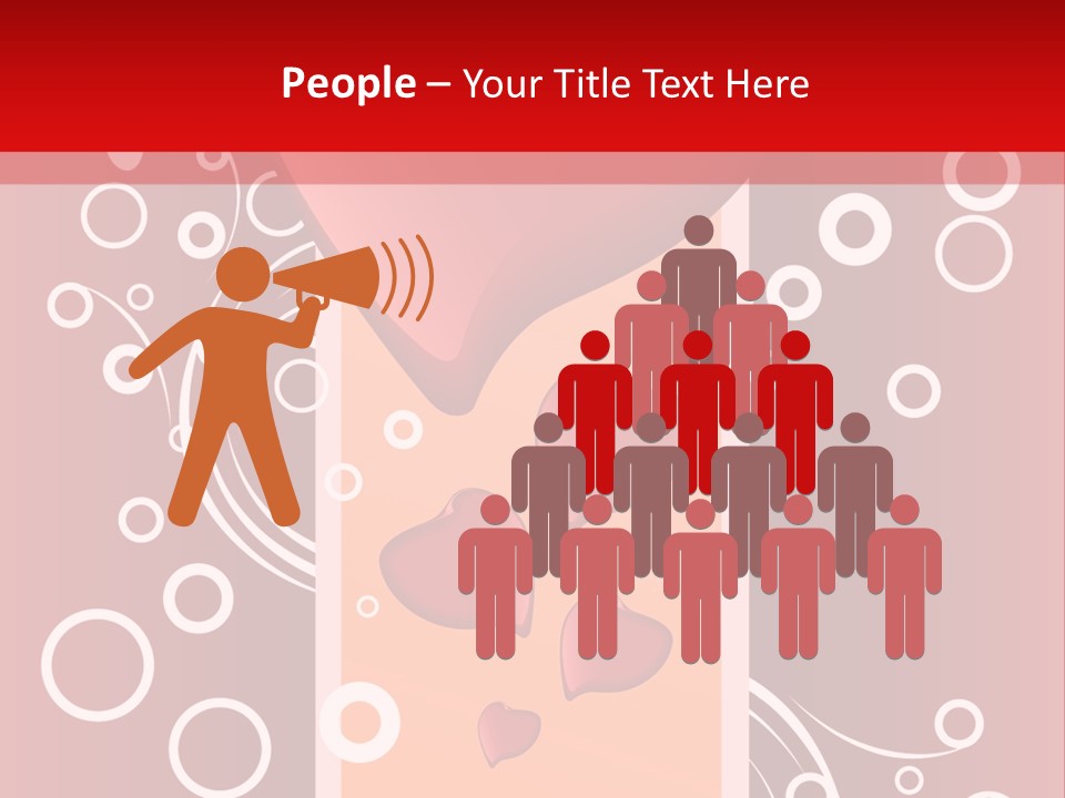 A Red Heart On A Red Background With Bubbles PowerPoint Template
