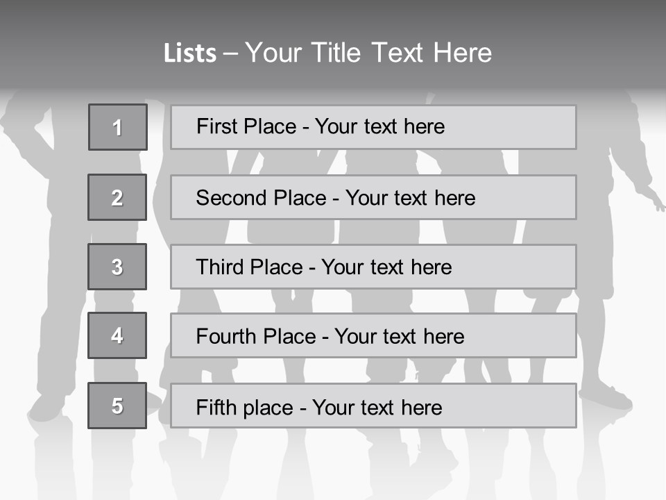 Silhouette Group Pose PowerPoint Template