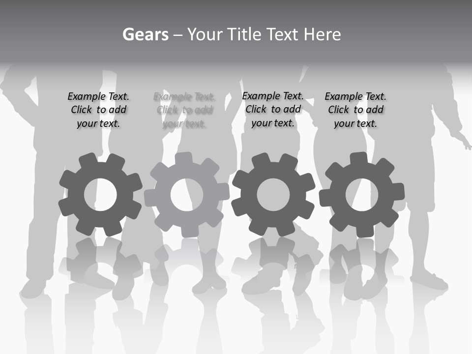 Silhouette Group Pose PowerPoint Template