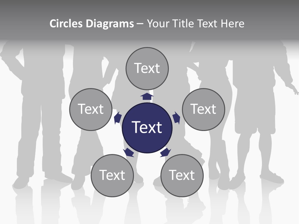 Silhouette Group Pose PowerPoint Template