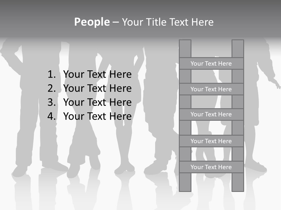 Silhouette Group Pose PowerPoint Template