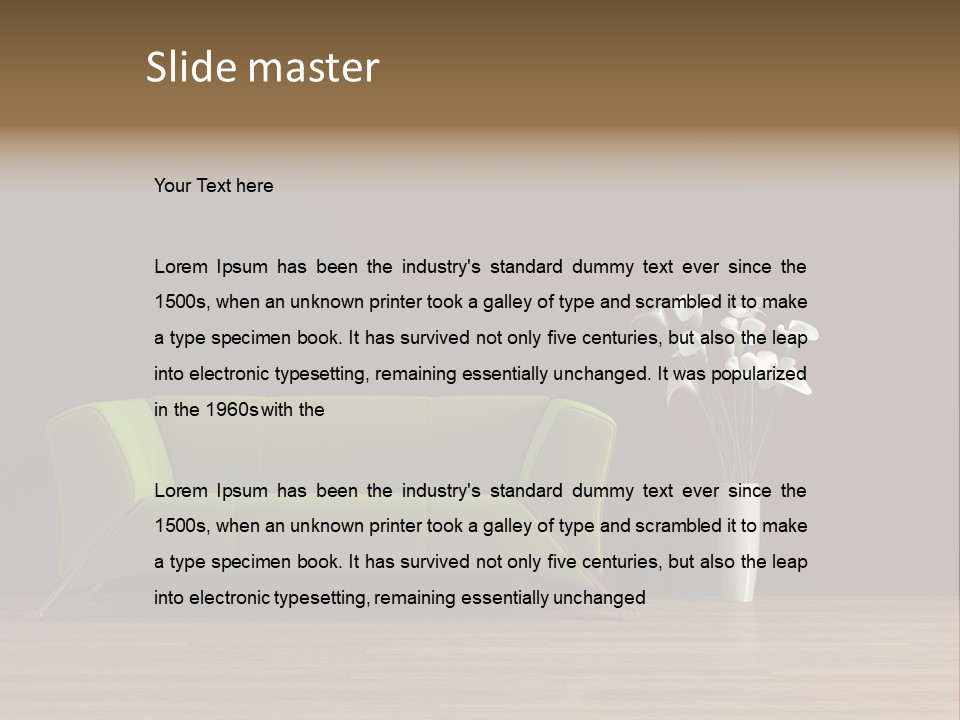 Rendered Settee Plant PowerPoint Template