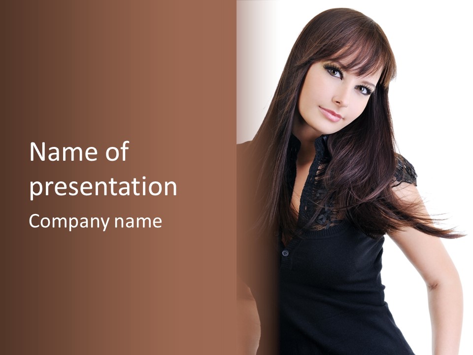 Model Brown Sensuality PowerPoint Template