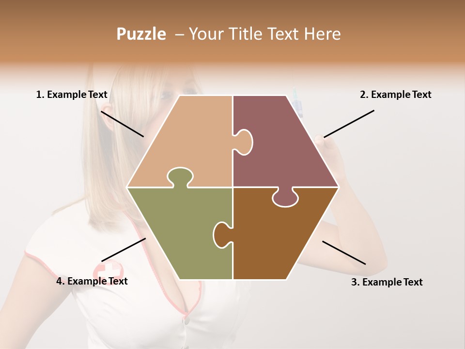 A Woman In A Nurse Outfit Is Holding A Syringe PowerPoint Template