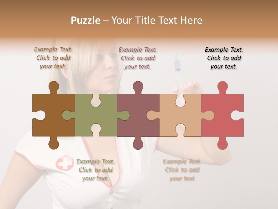 A Woman In A Nurse Outfit Is Holding A Syringe PowerPoint Template