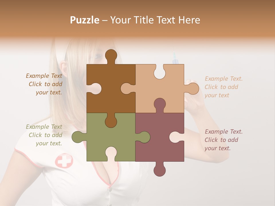 A Woman In A Nurse Outfit Is Holding A Syringe PowerPoint Template