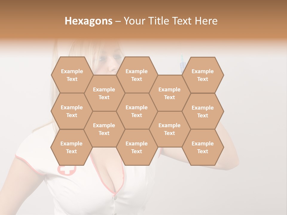 A Woman In A Nurse Outfit Is Holding A Syringe PowerPoint Template