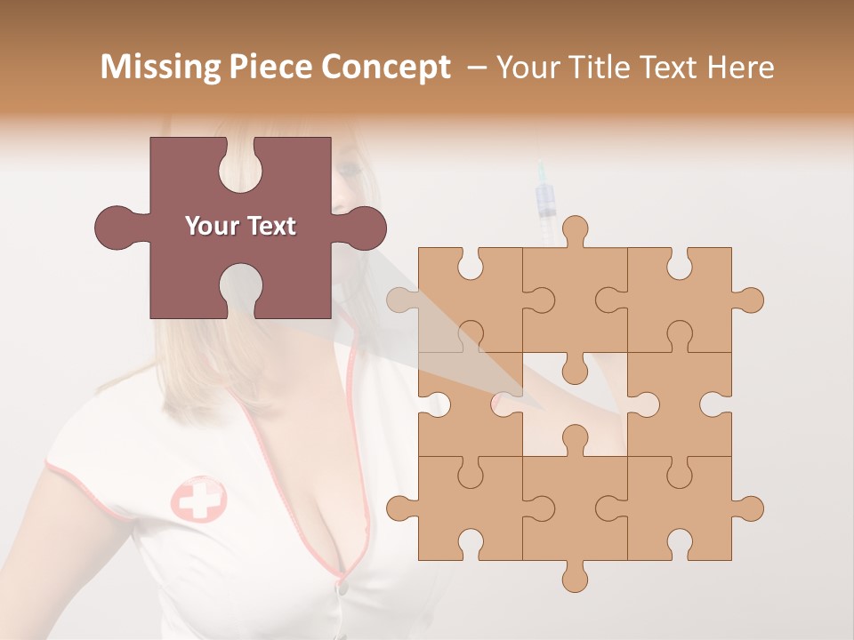 A Woman In A Nurse Outfit Is Holding A Syringe PowerPoint Template