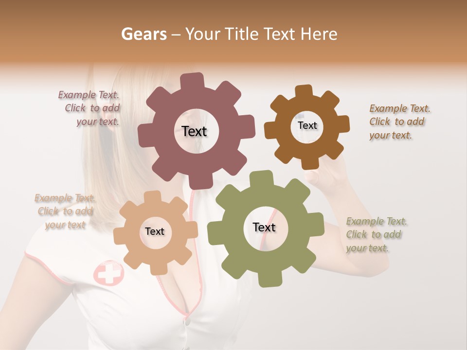 A Woman In A Nurse Outfit Is Holding A Syringe PowerPoint Template