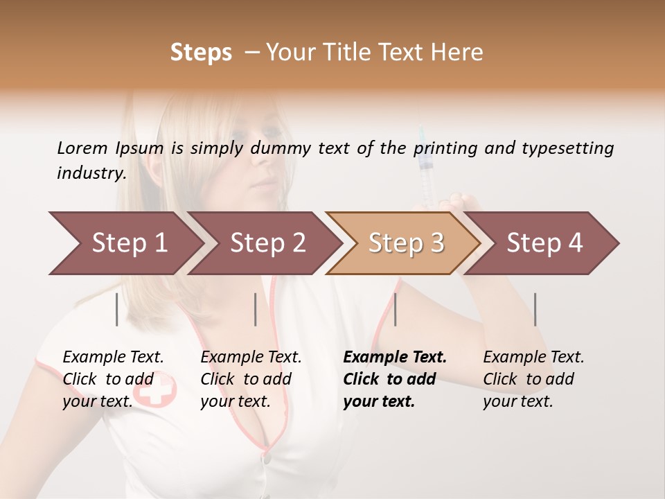 A Woman In A Nurse Outfit Is Holding A Syringe PowerPoint Template