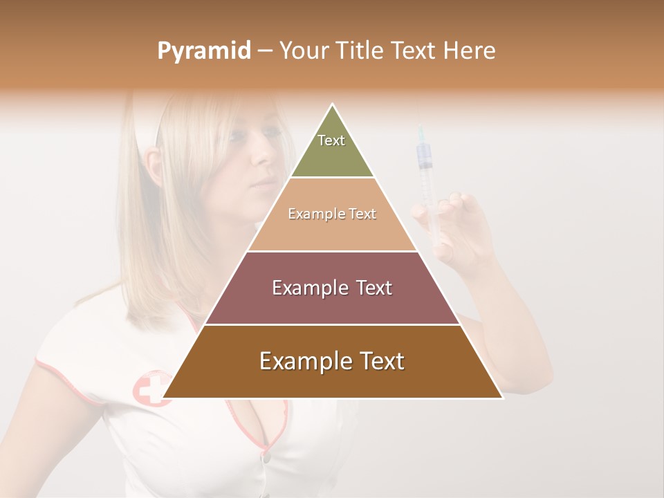 A Woman In A Nurse Outfit Is Holding A Syringe PowerPoint Template