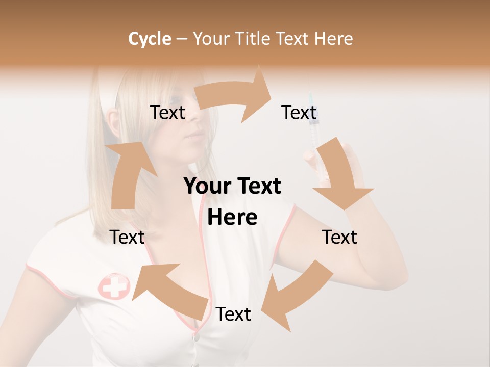 A Woman In A Nurse Outfit Is Holding A Syringe PowerPoint Template