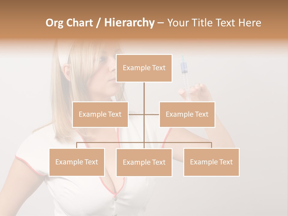 A Woman In A Nurse Outfit Is Holding A Syringe PowerPoint Template