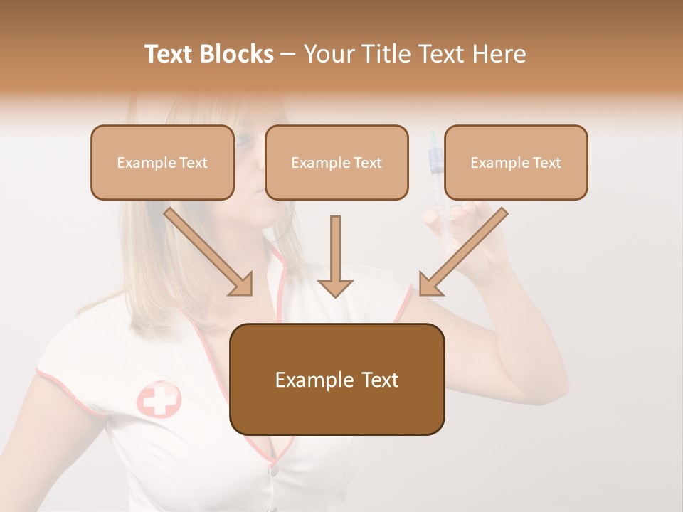 A Woman In A Nurse Outfit Is Holding A Syringe PowerPoint Template
