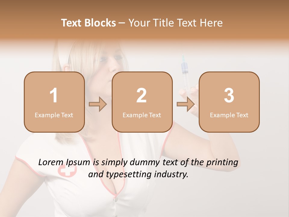 A Woman In A Nurse Outfit Is Holding A Syringe PowerPoint Template