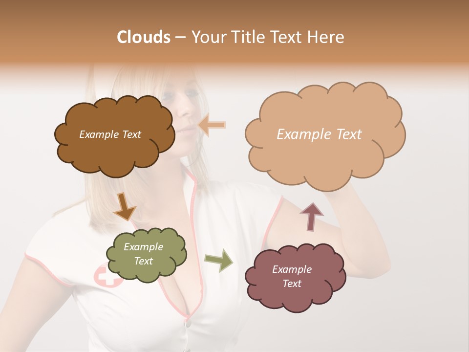 A Woman In A Nurse Outfit Is Holding A Syringe PowerPoint Template