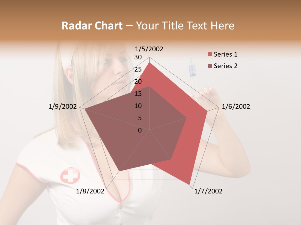 A Woman In A Nurse Outfit Is Holding A Syringe PowerPoint Template