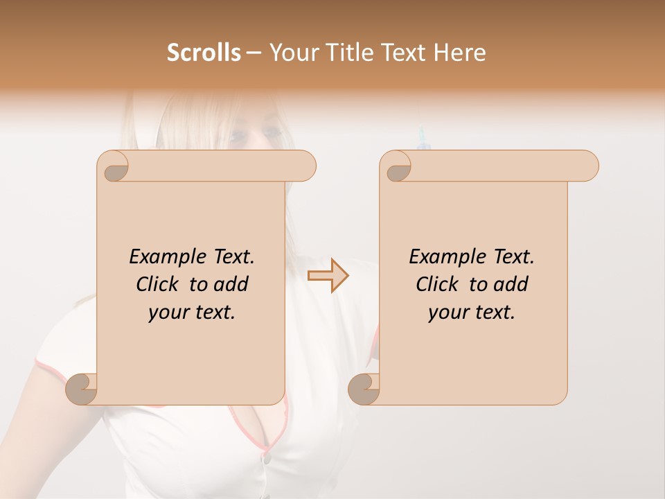 A Woman In A Nurse Outfit Is Holding A Syringe PowerPoint Template