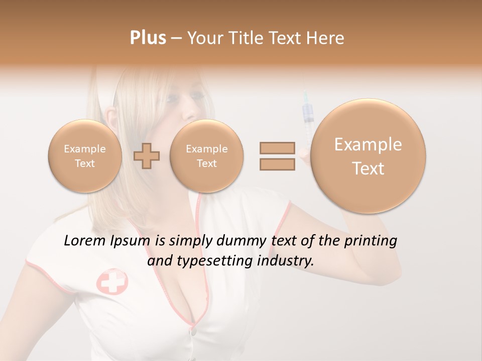A Woman In A Nurse Outfit Is Holding A Syringe PowerPoint Template