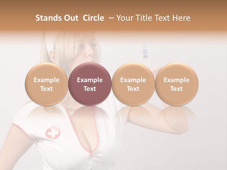 A Woman In A Nurse Outfit Is Holding A Syringe PowerPoint Template