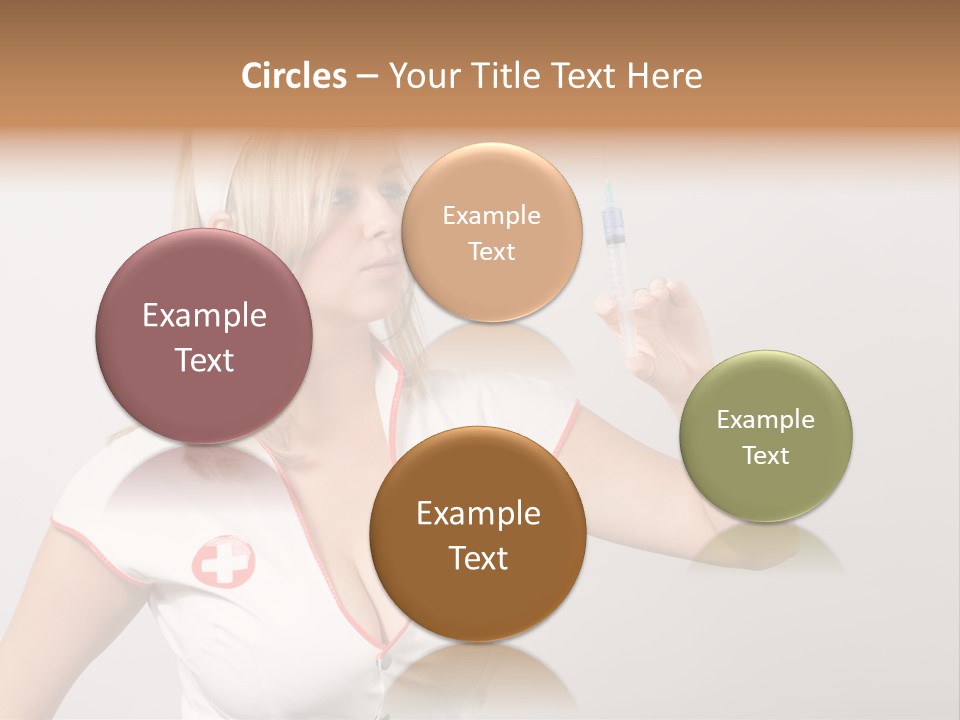 A Woman In A Nurse Outfit Is Holding A Syringe PowerPoint Template