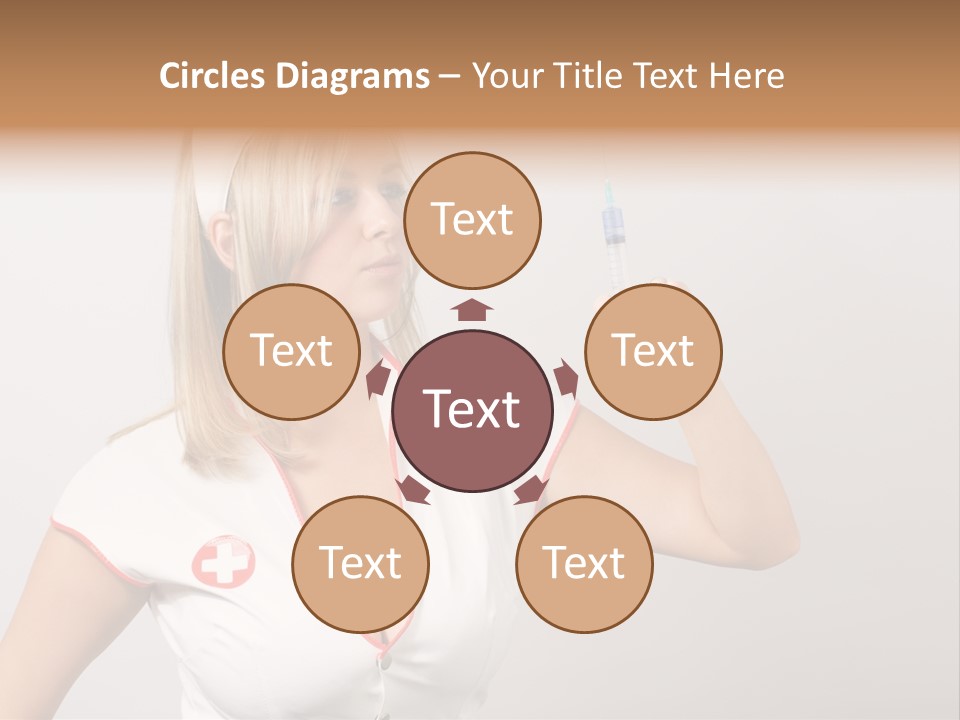 A Woman In A Nurse Outfit Is Holding A Syringe PowerPoint Template