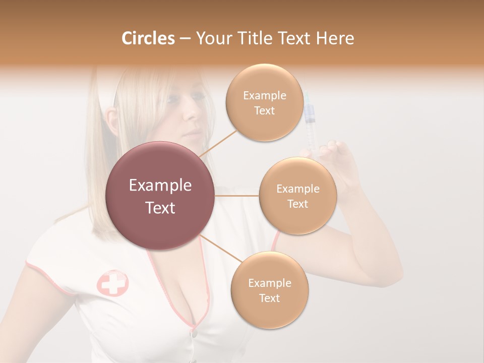 A Woman In A Nurse Outfit Is Holding A Syringe PowerPoint Template