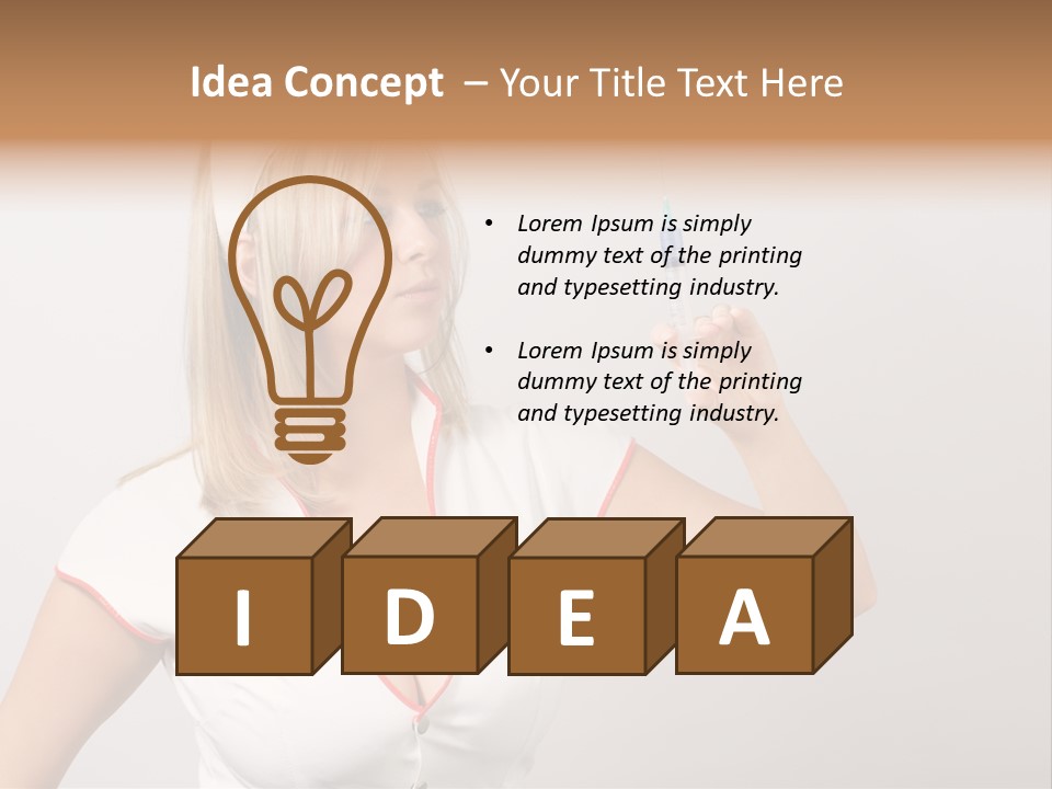 A Woman In A Nurse Outfit Is Holding A Syringe PowerPoint Template