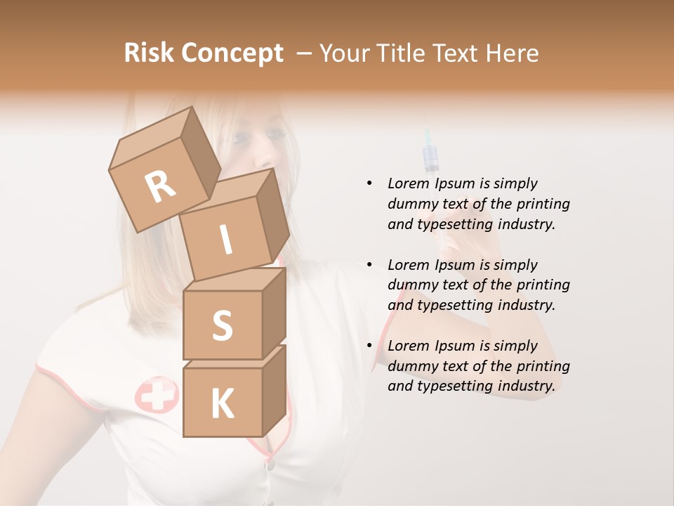 A Woman In A Nurse Outfit Is Holding A Syringe PowerPoint Template