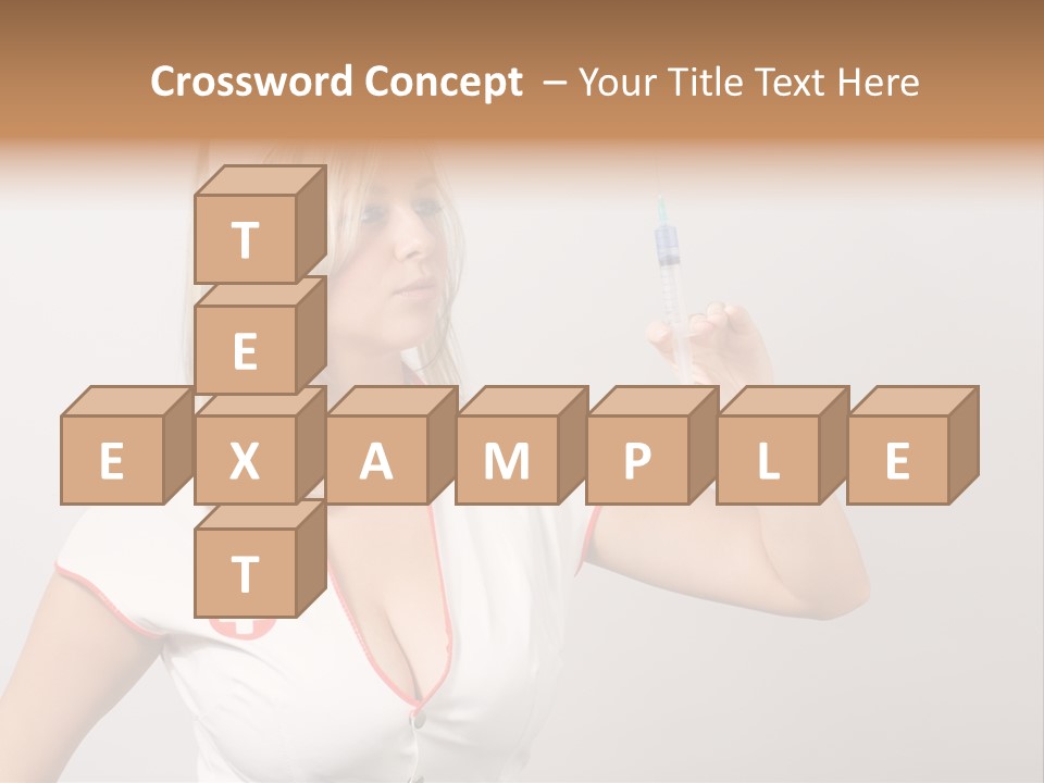 A Woman In A Nurse Outfit Is Holding A Syringe PowerPoint Template