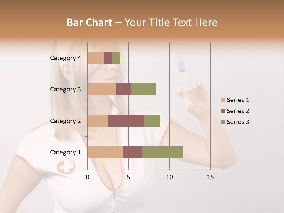 A Woman In A Nurse Outfit Is Holding A Syringe PowerPoint Template