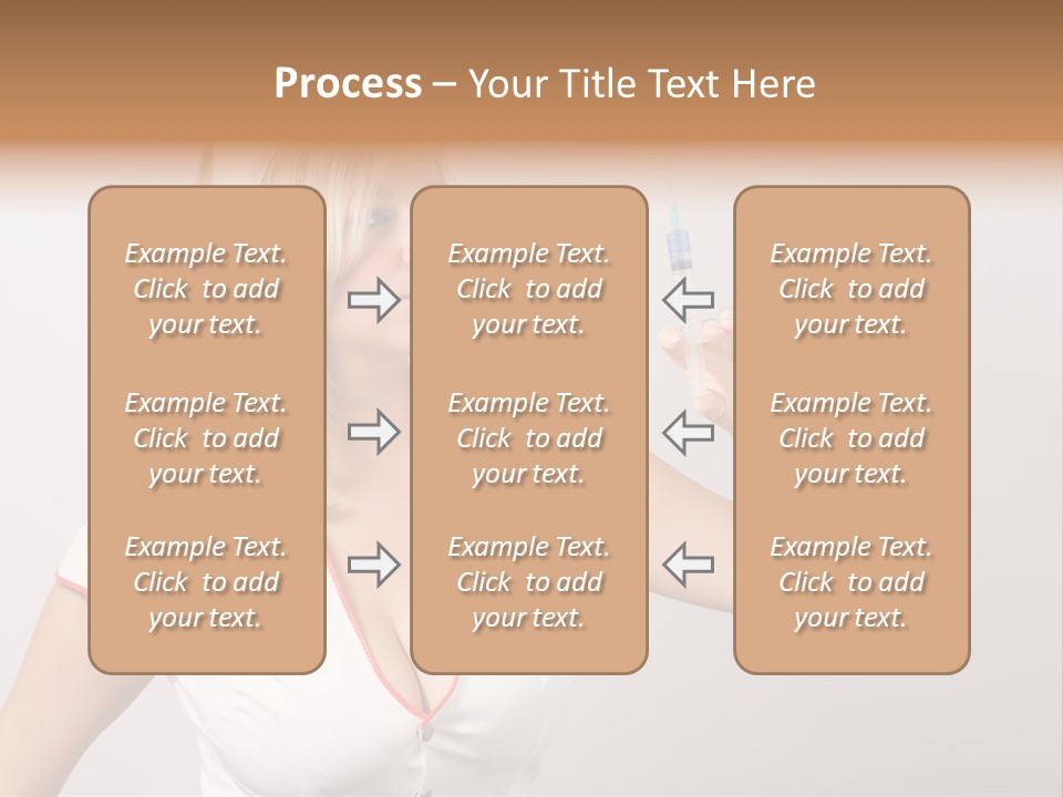 A Woman In A Nurse Outfit Is Holding A Syringe PowerPoint Template