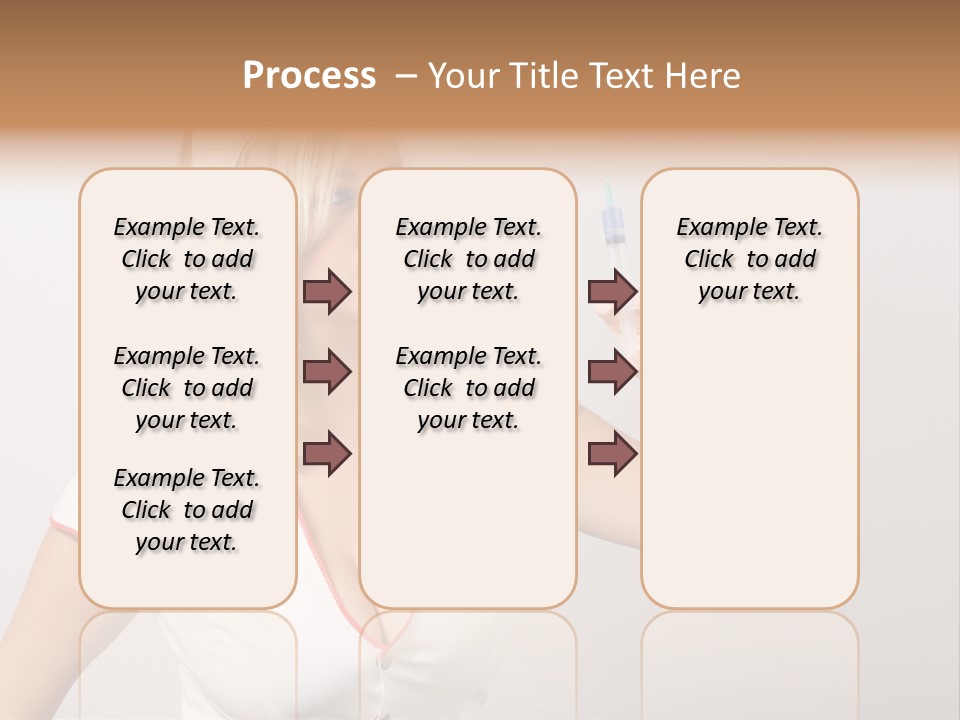 A Woman In A Nurse Outfit Is Holding A Syringe PowerPoint Template