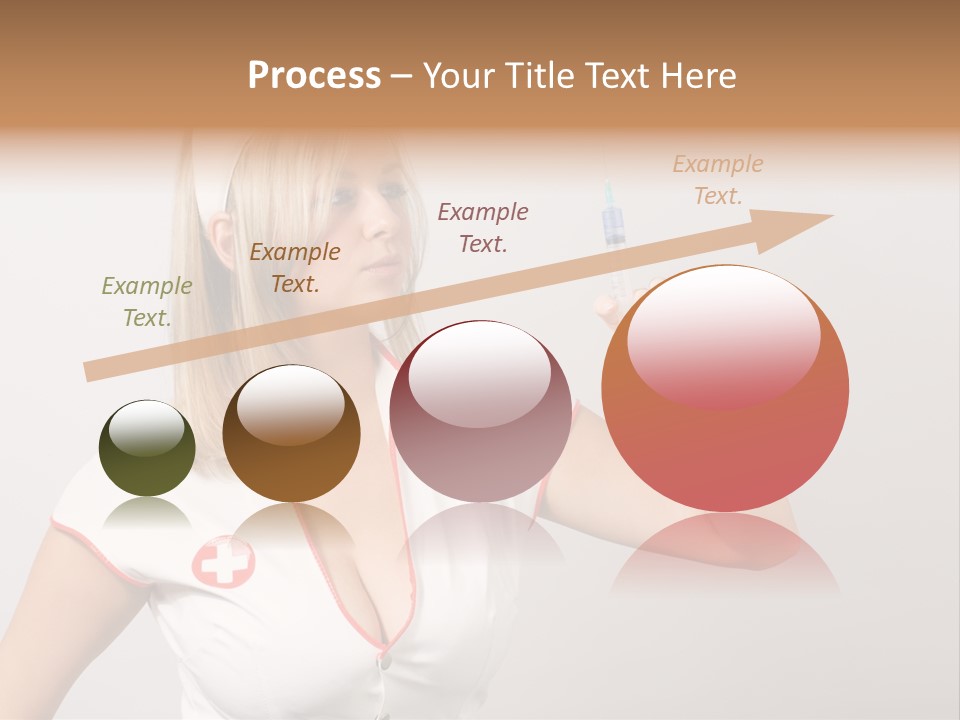 A Woman In A Nurse Outfit Is Holding A Syringe PowerPoint Template