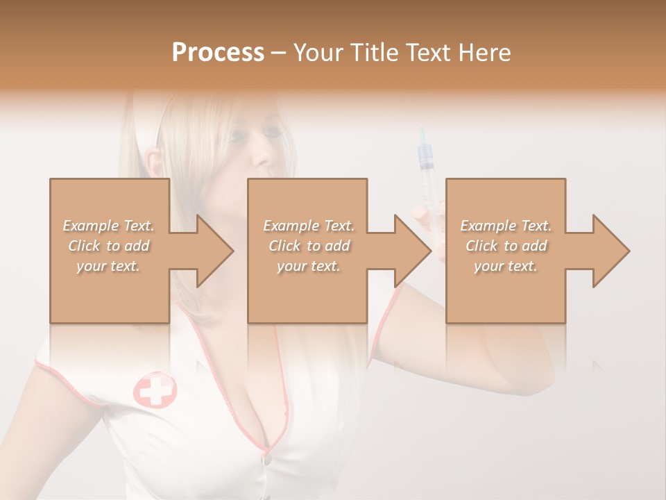 A Woman In A Nurse Outfit Is Holding A Syringe PowerPoint Template