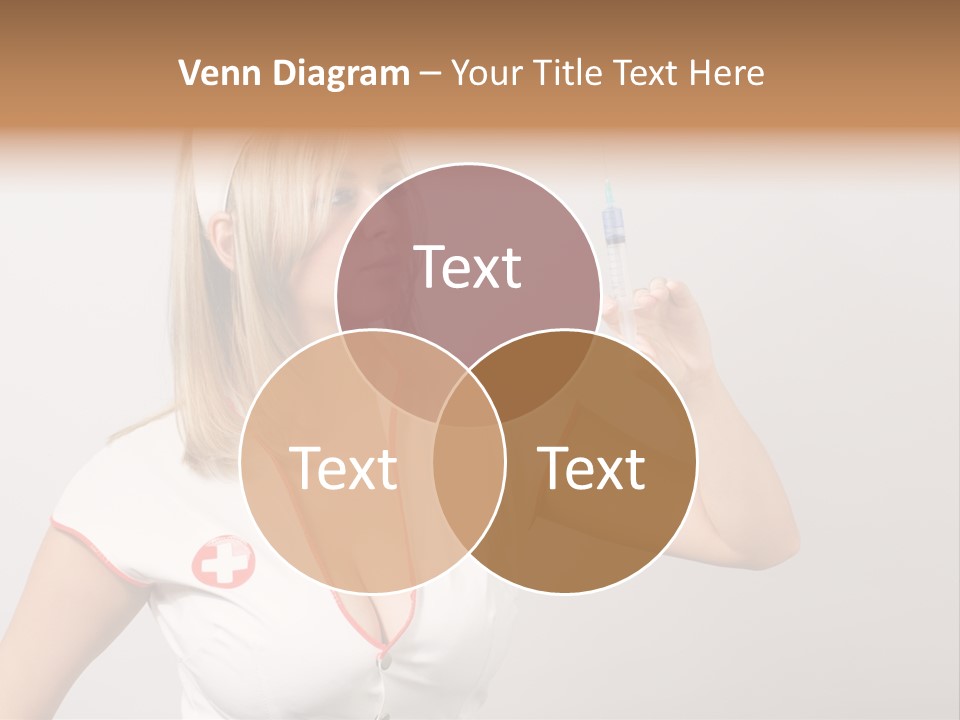 A Woman In A Nurse Outfit Is Holding A Syringe PowerPoint Template