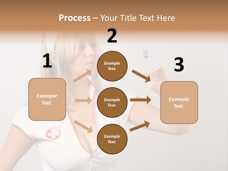 A Woman In A Nurse Outfit Is Holding A Syringe PowerPoint Template