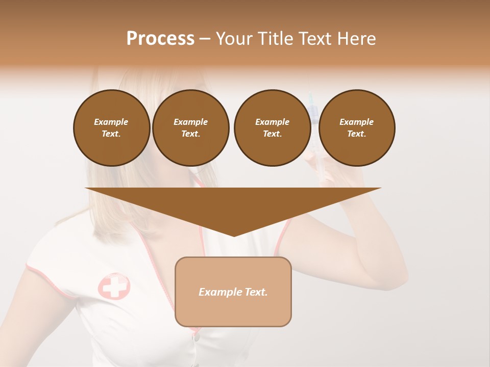 A Woman In A Nurse Outfit Is Holding A Syringe PowerPoint Template