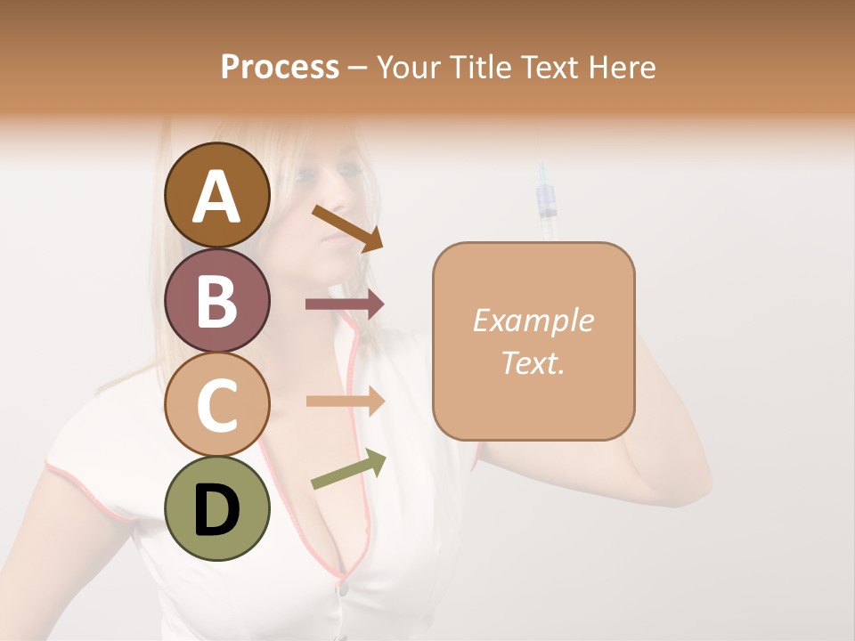 A Woman In A Nurse Outfit Is Holding A Syringe PowerPoint Template