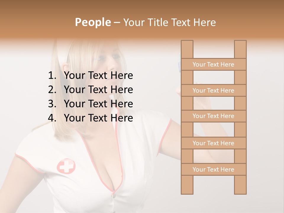 A Woman In A Nurse Outfit Is Holding A Syringe PowerPoint Template