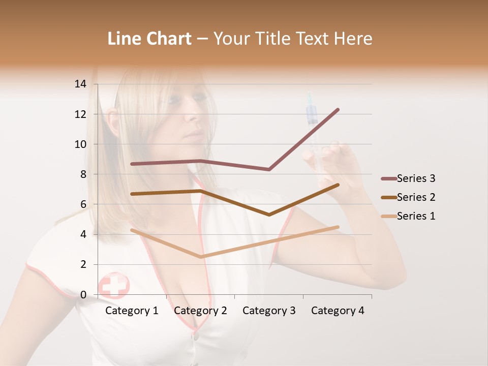 A Woman In A Nurse Outfit Is Holding A Syringe PowerPoint Template