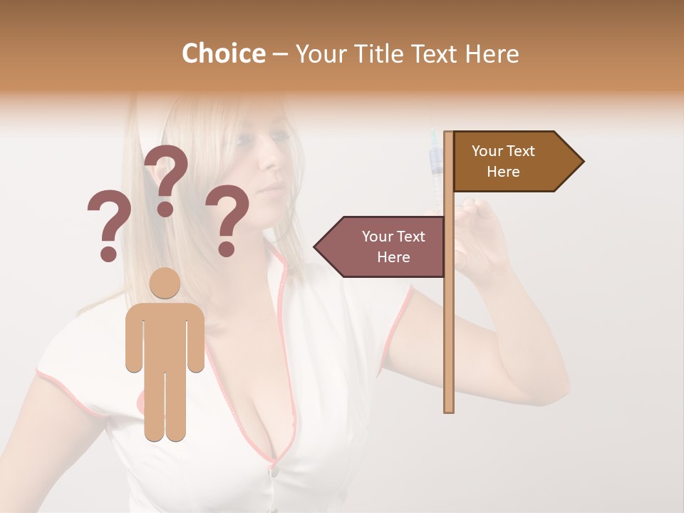 A Woman In A Nurse Outfit Is Holding A Syringe PowerPoint Template