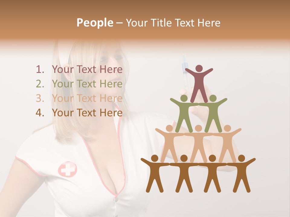 A Woman In A Nurse Outfit Is Holding A Syringe PowerPoint Template