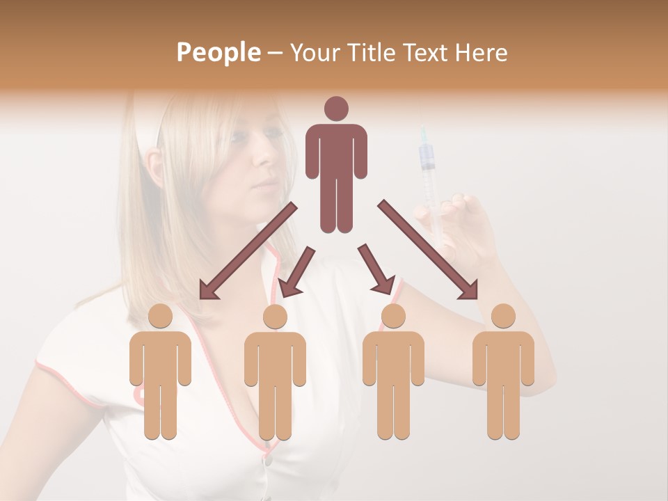 A Woman In A Nurse Outfit Is Holding A Syringe PowerPoint Template