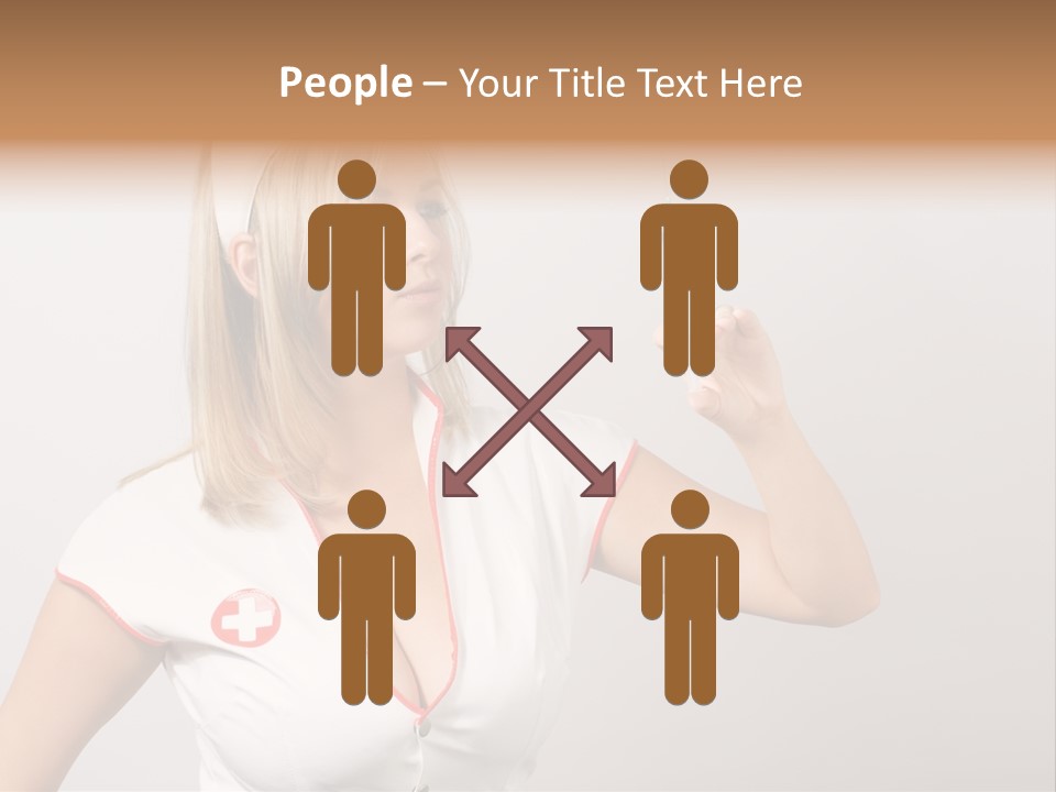 A Woman In A Nurse Outfit Is Holding A Syringe PowerPoint Template