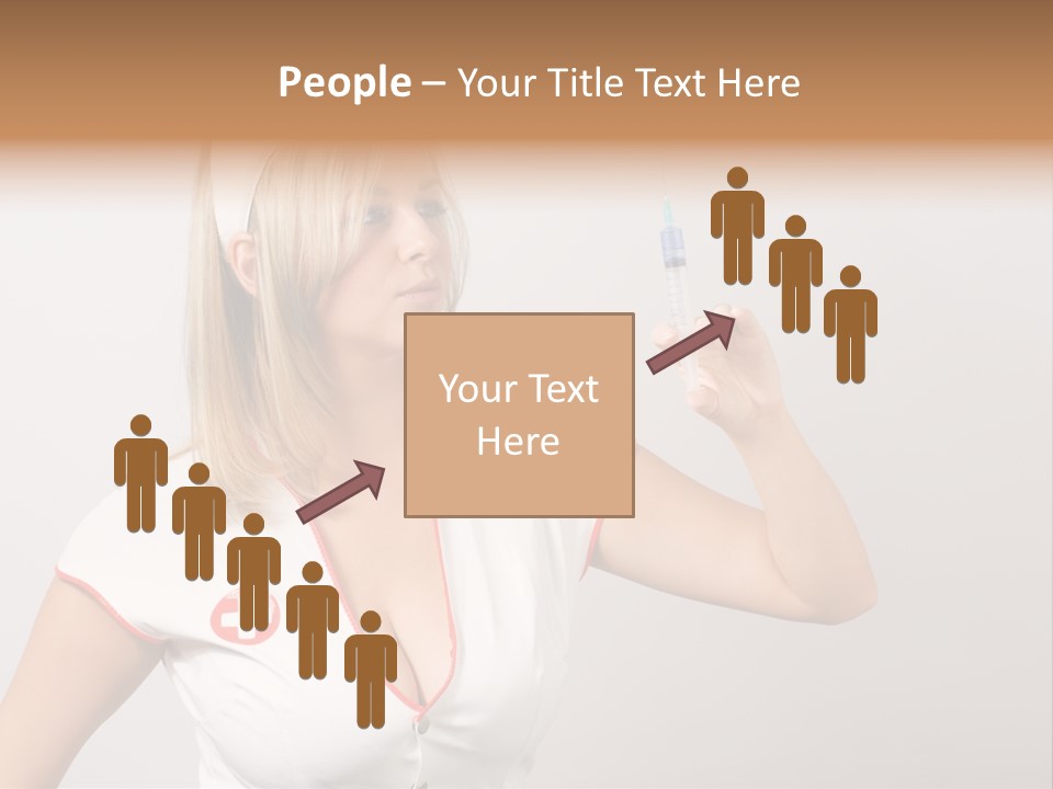A Woman In A Nurse Outfit Is Holding A Syringe PowerPoint Template