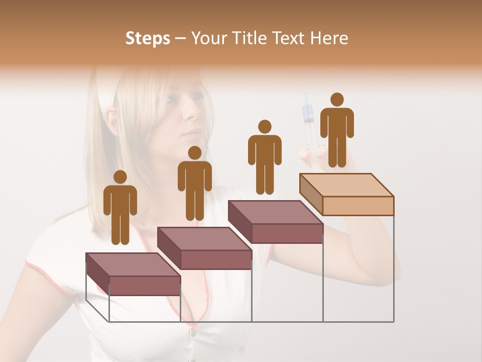 A Woman In A Nurse Outfit Is Holding A Syringe PowerPoint Template