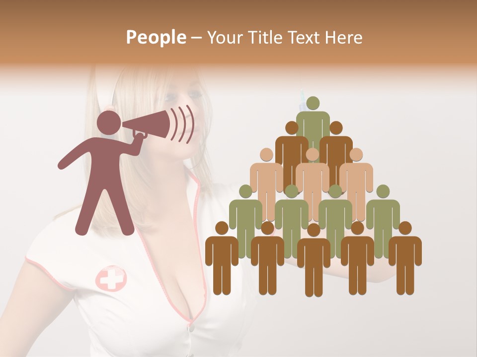 A Woman In A Nurse Outfit Is Holding A Syringe PowerPoint Template