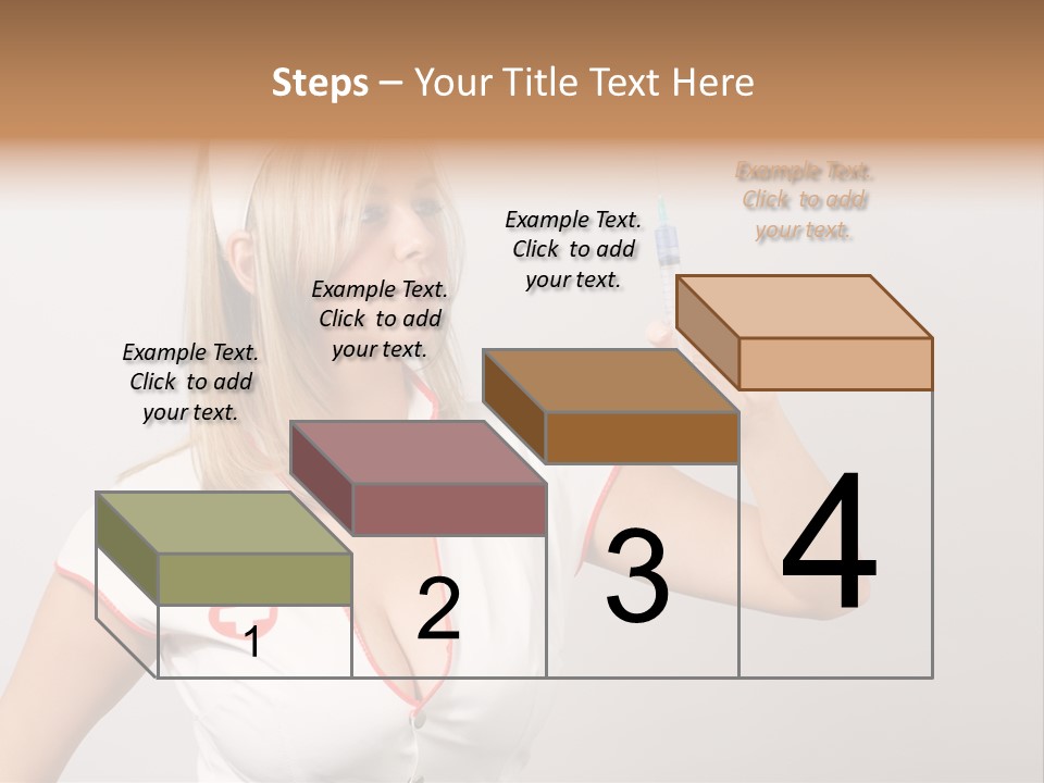 A Woman In A Nurse Outfit Is Holding A Syringe PowerPoint Template