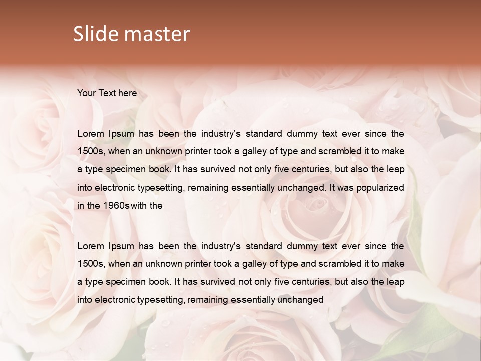 Corner Rosa Buds PowerPoint Template
